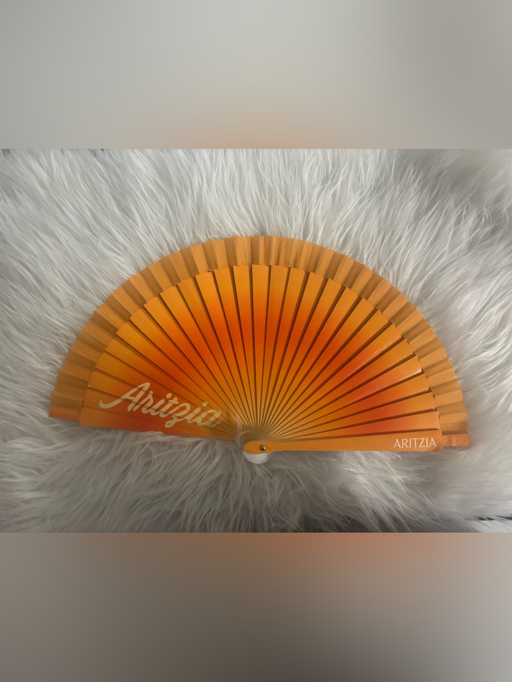 Aritzia Ombré Orange Hand Held Fan